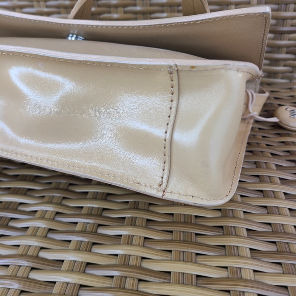 Monsac Original Handbag Purse Shoulder Bag Beige Genuine Leather - Picture 9 of 16